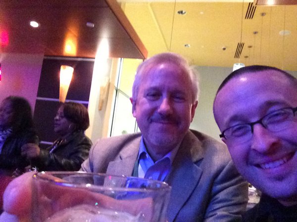 Peter Troast of Energy Circle and Nate Adams of Energy Smart Home Performance having a drink after presenting on social media and blogging at the 2014 Detroit ACI show