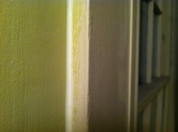 This is what window trim looks like when it is caulked, this is where most window leakage comes from