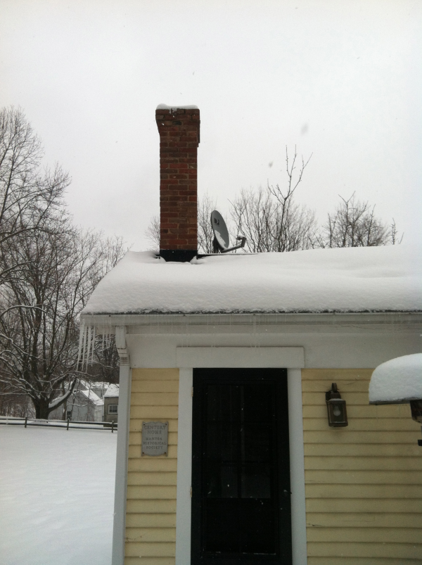 The chimney of my 1835 Mantua home causes icicles