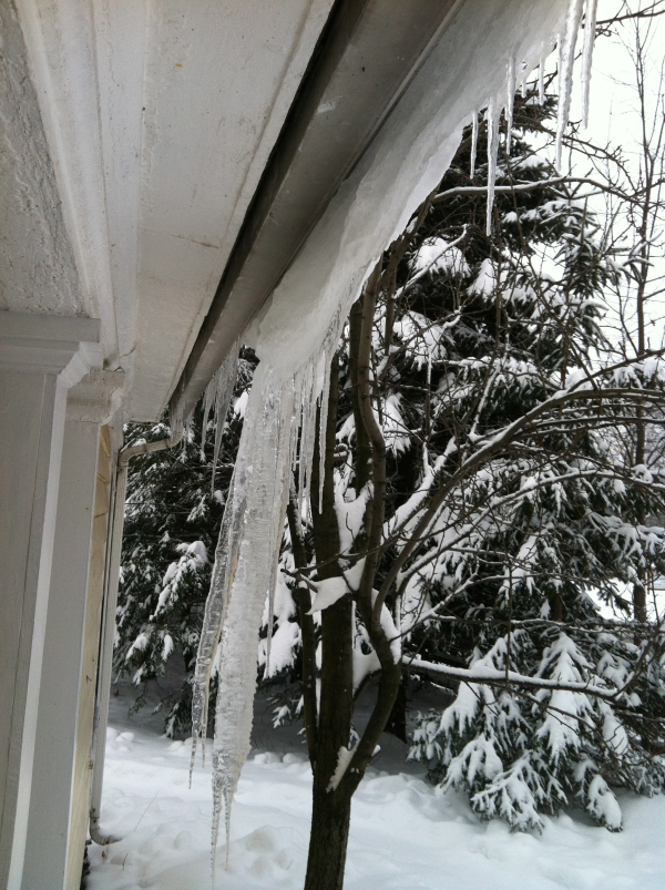 Big icicle over front porch at my house