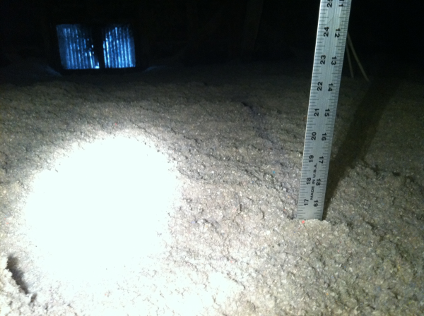 Attic insulation in my own home about R-60 cellulose