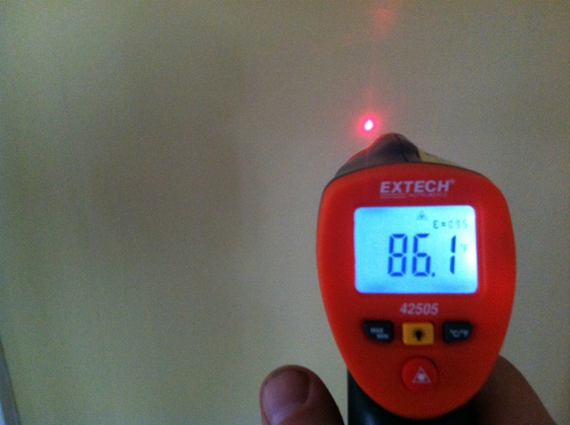 Temperature Stratification - 86 degrees on an interior wall of the first floor of my house.