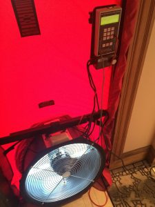 Using a blower door to blow lots of air into a house during a spray foam job drastically reduces exposure to fumes.