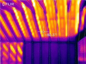 Knee wall infrared picture in bonus room of 2016 Case Study
