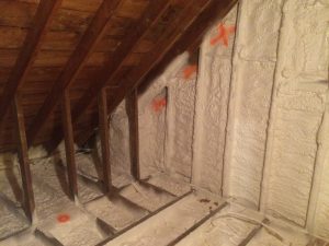 Leaky knee wall attic after being spray foamed